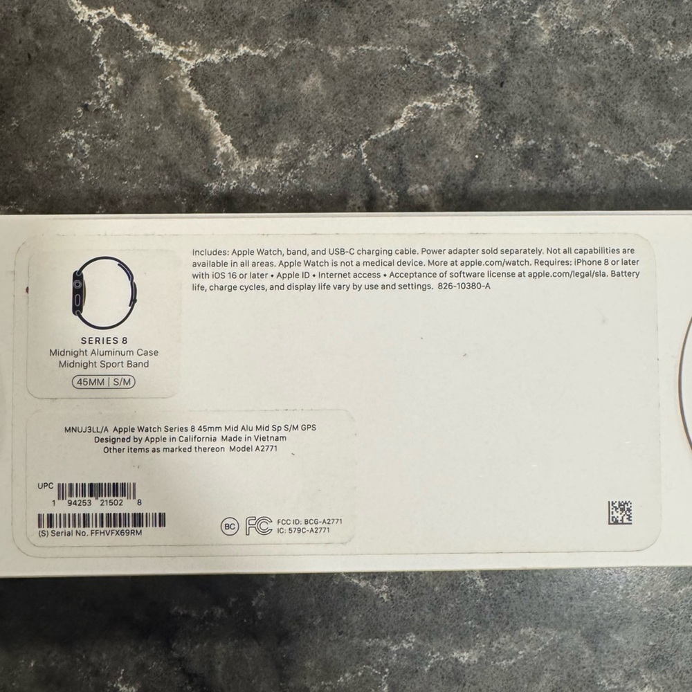 Apple Watch Series 8 (GPS) 45mm Aluminum
Case with Midnight Sport Band - S/M - Picture 11 of 11